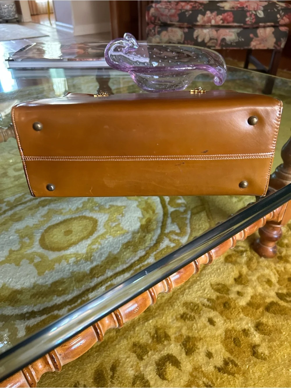 1960s Classic Caramel-colored Leather Top-Handle Tote